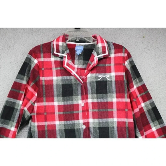 Simply Vera VeraWang Two-Piece Pajama Set-Size Medium-Plaid Fleece-Ultra Soft - Picture 3 of 16